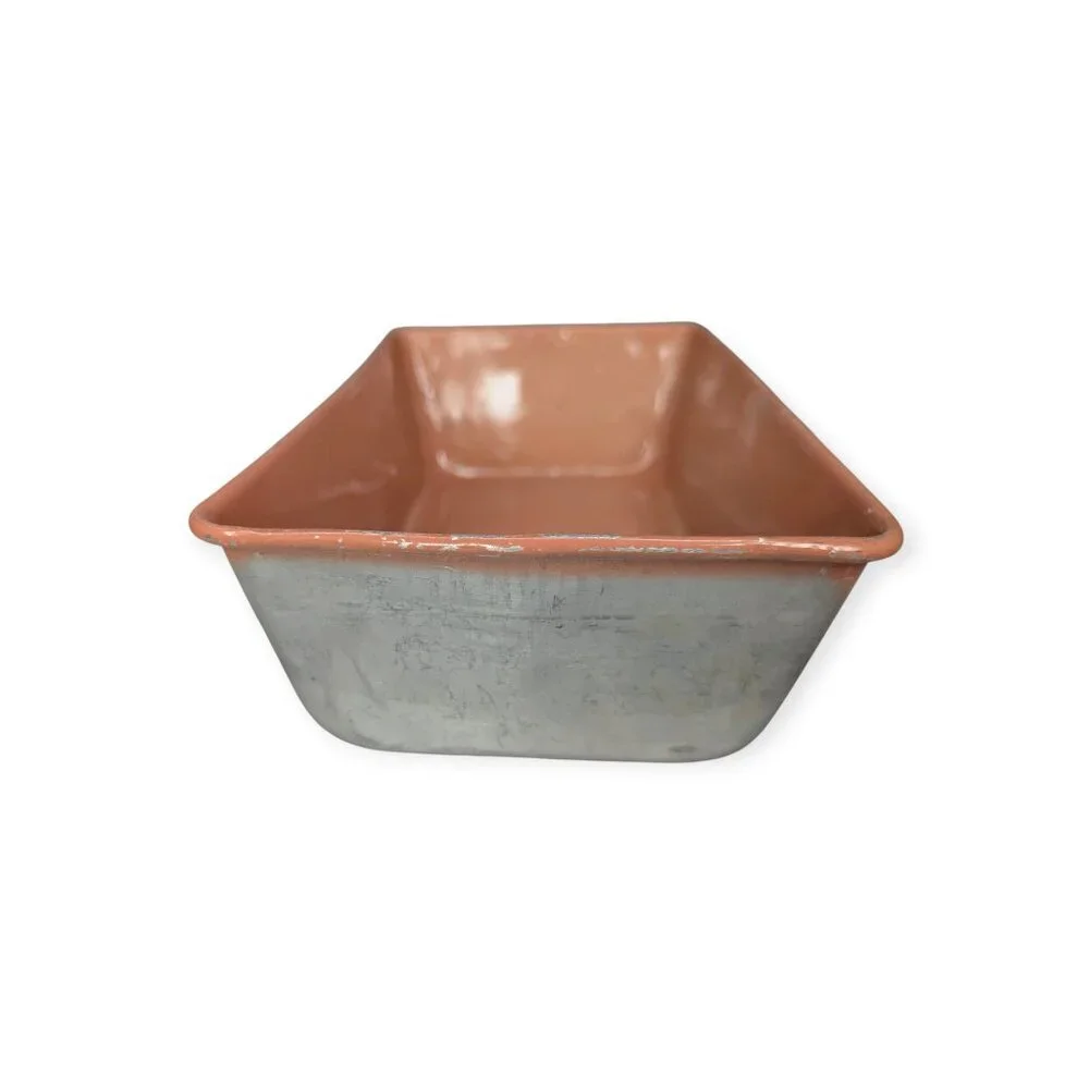 Vintage Bake King Light Terracotta Enameled Aluminum Rectangle Cake Pan